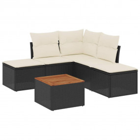 Garden Sofa Set Black, Cream White