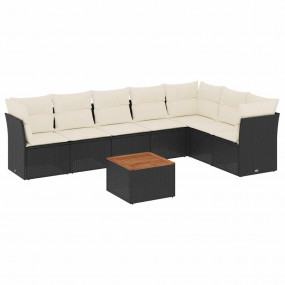 Garden Sofa Set Black, Cream White