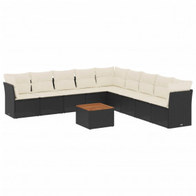 Garden Sofa Set Black, Cream