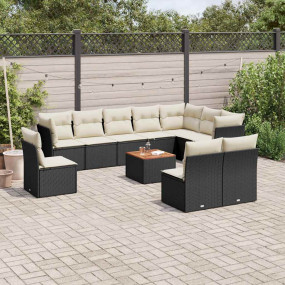 Garden Sofa Set Black, Cream White