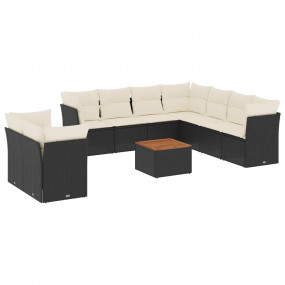 Garden Sofa Set Black PE rattan Medium Modular Garden S...