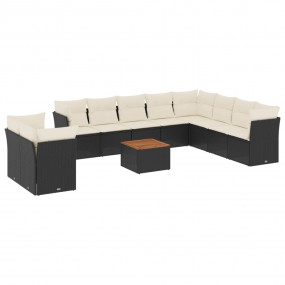 Garden Sofa Set Black Poly rattan Large Modular Garden ...