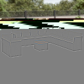 Garden Sofa Set Black, Cream White