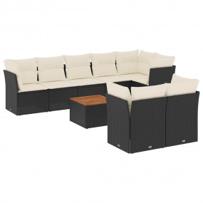 Garden Sofa Set Black, Cream White