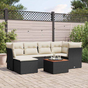 Garden Sofa Set Black, Cream White
