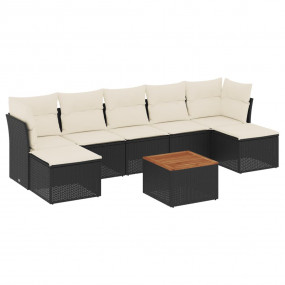 Garden Sofa Set Black, Cream White