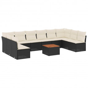 Garden Sofa Set Black and Cream