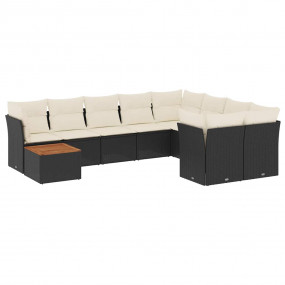 Garden Sofa Set Black, Cream