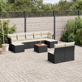 Garden Sofa Set Black, Cream White