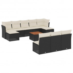 Garden Sofa Set Black PE rattan Large Modular Garden So...