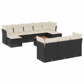 Garden Sofa Set Black frame, cream white cushions