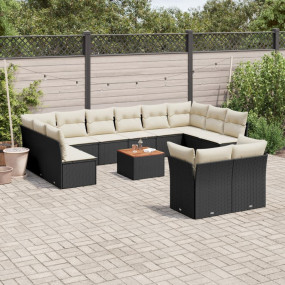 Garden Sofa Set Black, Cream White
