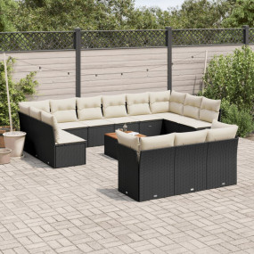 Garden Sofa Set Black and Cream