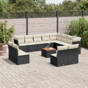 Garden Sofa Set Black, Cream White