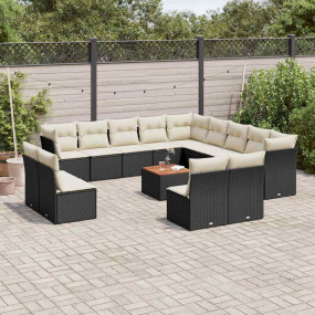 Garden Sofa Set Black, Cream White
