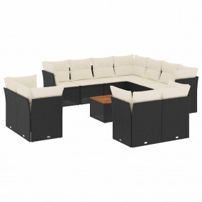 Garden Sofa Set Black