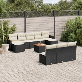 Garden Sofa Set Black, Cream White