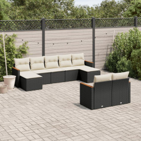 Garden Sofa Set Black, Cream White