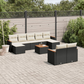 Garden Sofa Set Black, Cream white