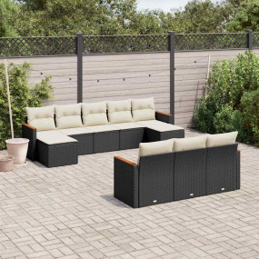 Garden Sofa Set Black PE rattan 10 Piece set Garden Sof...
