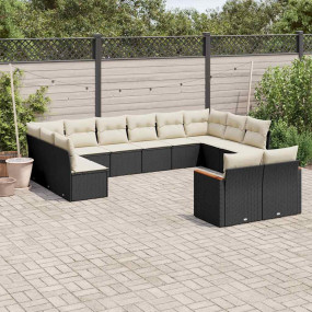 Garden Sofa Set Black, Cream White