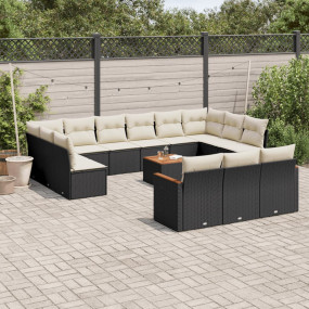 Garden Sofa Set Black, Cream White