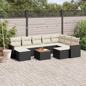 Garden Sofa Set Black, Cream White
