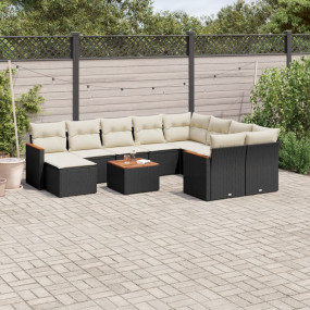 Garden Sofa Set Black, Cream White