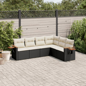 Garden Sofa Set Black, Cream