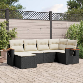 Garden Sofa Set Black, Cream white