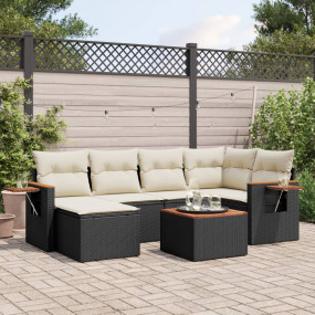 Garden Sofa Set Black, Cream White