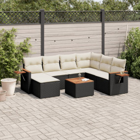 Garden Sofa Set Black, Cream White