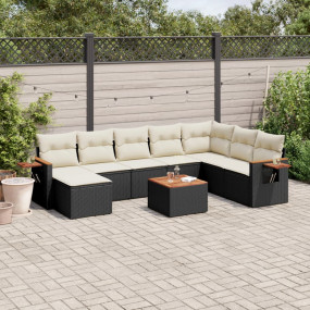 Garden Sofa Set Black and Cream