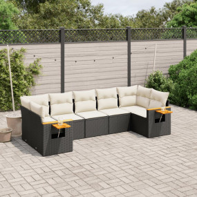 Garden Sofa Set Black, Cream White