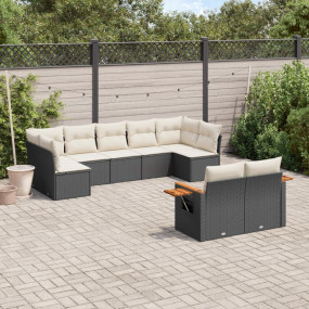 Garden Sofa Set Black PE rattan Standard Adjustable Fee...