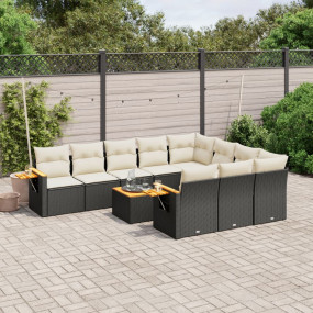 Garden Sofa Set Black Poly Rattan Large Modular Garden ...