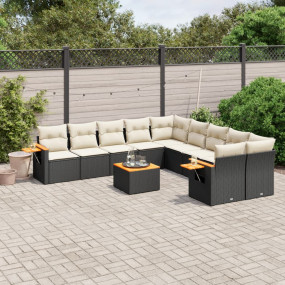 Garden Sofa Set Black, Cream White