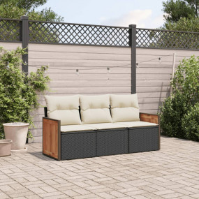 Patio Sofa Set Black, Cream White