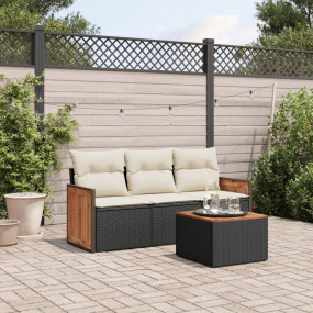 Garden Sofa Set Black, Cream White