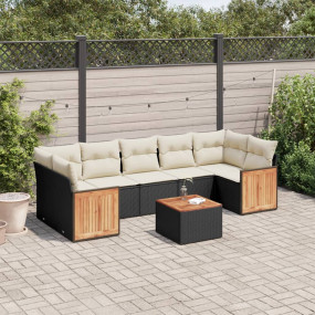 Garden Sofa Set Black, Cream White