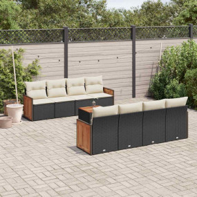 Garden Sofa Set Black, Cream White PE rattan Large Modu...