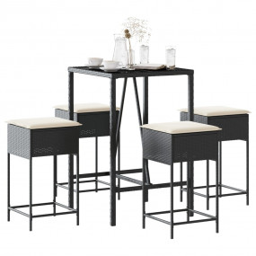 Garden Bar Set Black, Cream White
