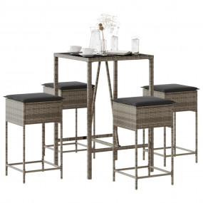 Garden Bar Set Grey, Dark Grey and Black