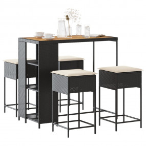 Garden Bar Set Black, Cream White