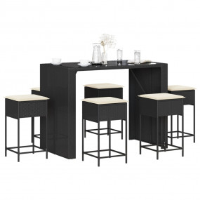 Garden Bar Set Black, Cream White