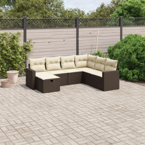 Garden Sofa Set Brown Poly Rattan Large Modular Garden ...