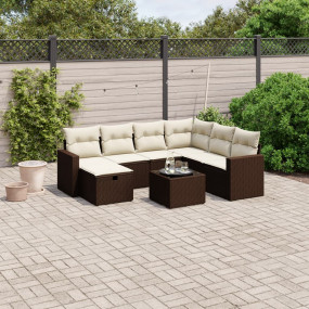 Garden Sofa Set Brown Poly Rattan Large Modular Garden ...