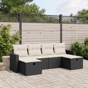 Garden Sofa Set Black Poly Rattan Large Modular Garden ...