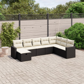 Garden Sofa Set Black Poly Rattan Large Modular Garden ...