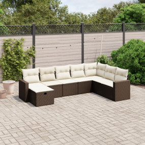 Garden Sofa Set Brown Poly Rattan Large Modular Garden ...
